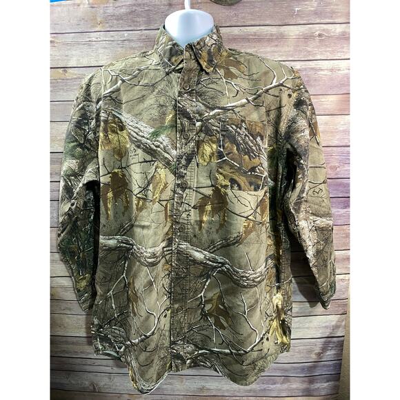 Red Head Shirt REALTREE Men’s Large Long Sleeve Button Up Camo Lot Of 2 - Picture 1 of 9